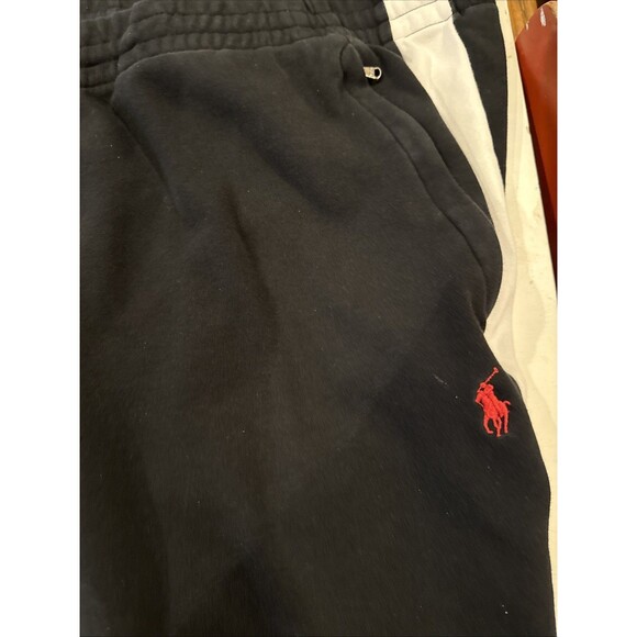 BIG & TALL Polo Ralph Lauren Full Zip Track Suit Mens 2XLT Black W/White Stripes - Picture 13 of 16